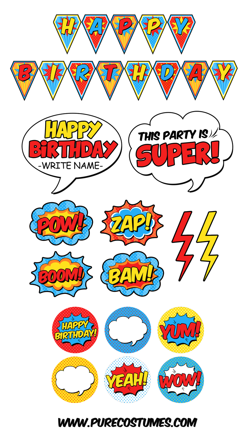 Superhero Birthday Party Free Printables