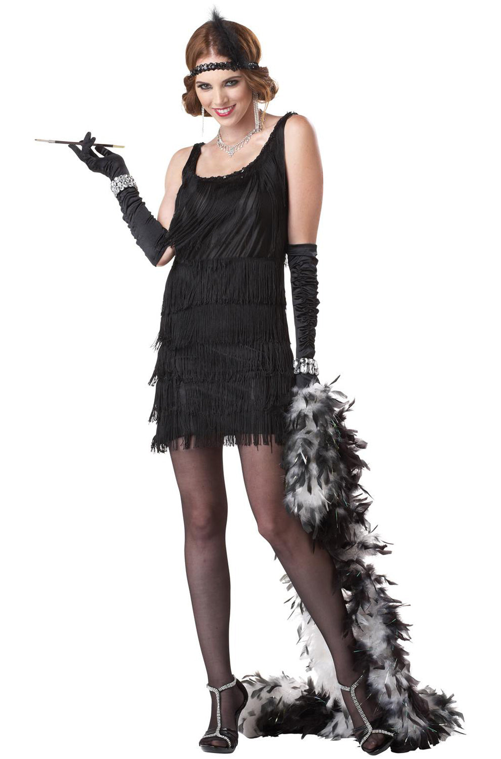 Black Fashion Flapper Adult Costume Large Black Fashion Flapper Adult Costume Large