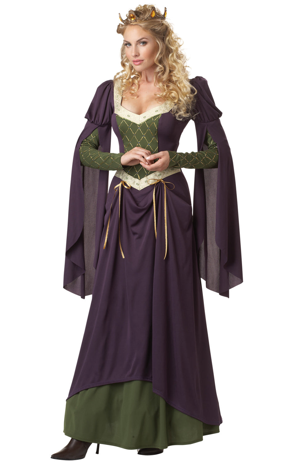 medieval lady dress in Waiting Adult Costume 21 Free Vest Knitting cf-size-child-2 it has laces that Color:Tulip Foil
