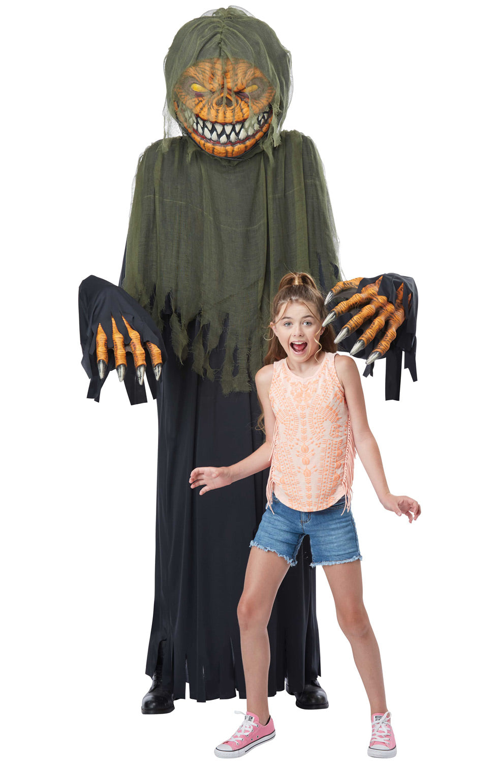 California Costumes 01523 Towering Terror Pumpkin Costume - BLACK/GREEN