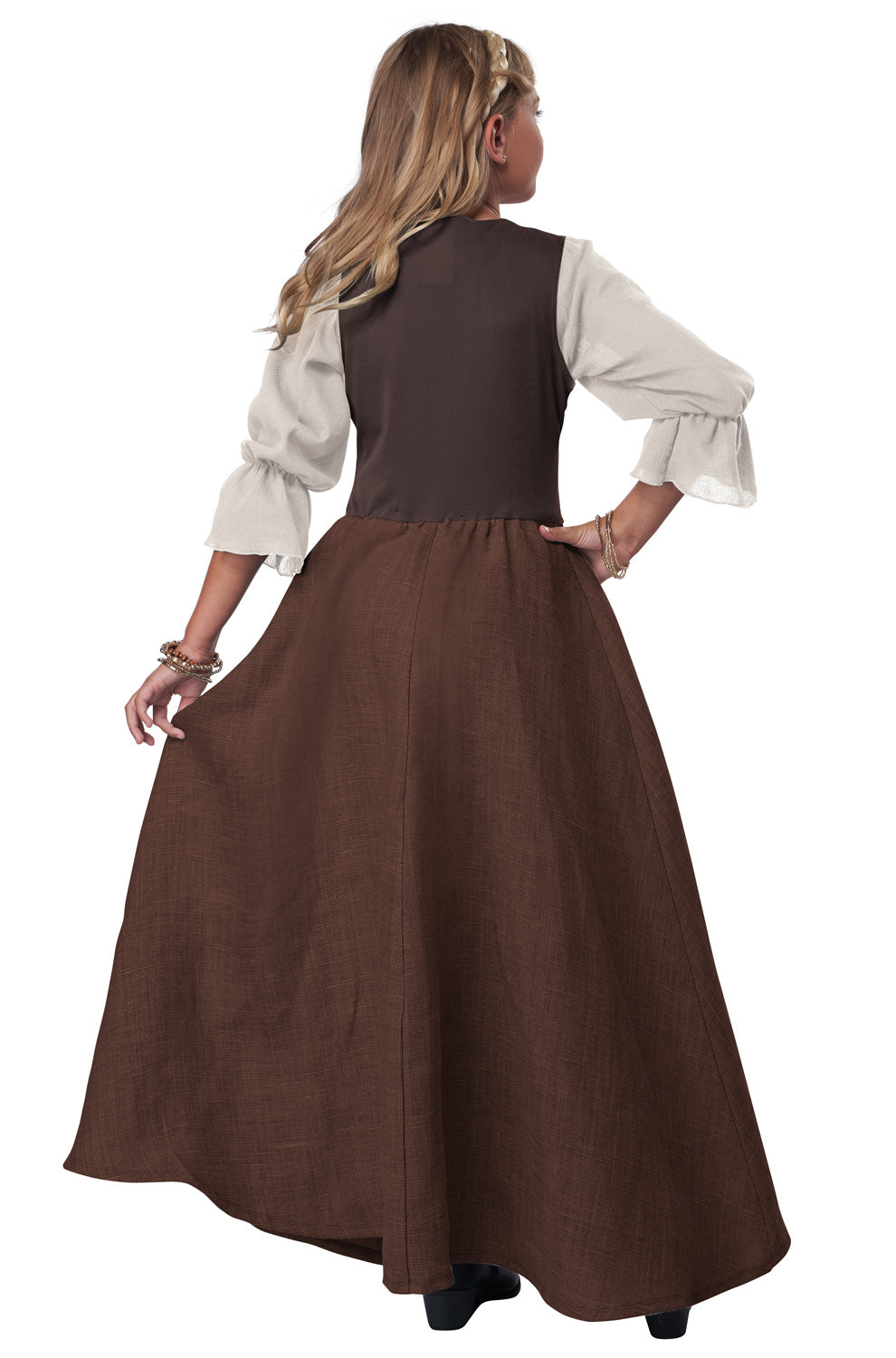 Renaissance Faire Dress Child Costume (Brown)