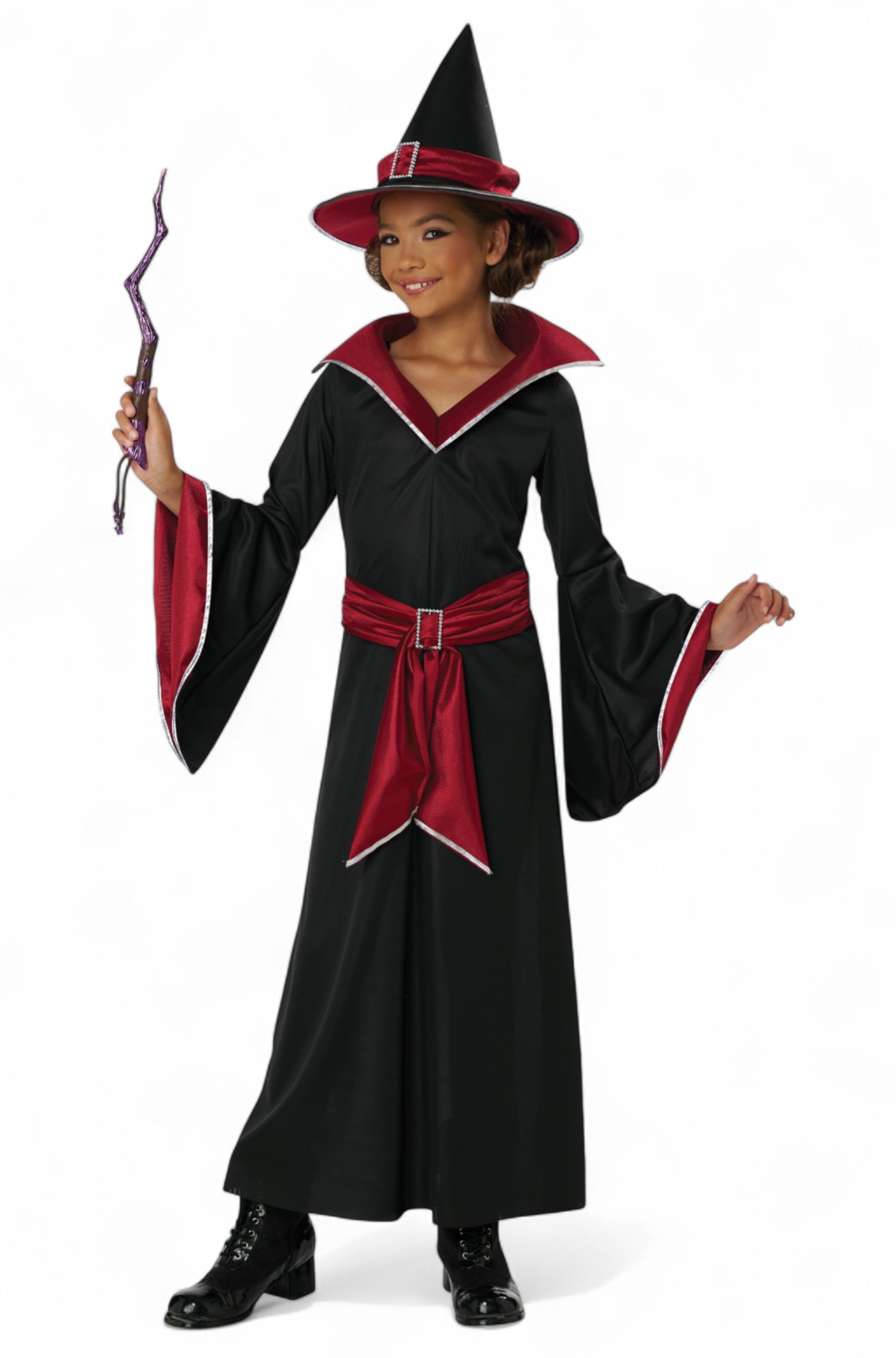Ruby Red Glamour Witch Child Costume