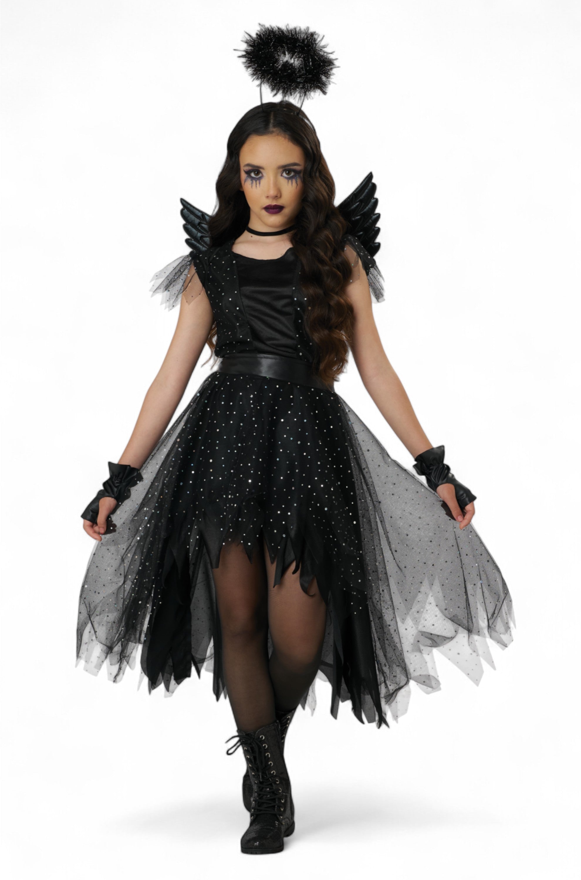 black fairy dress Dark and Dazzling Angel Child Costume Medium