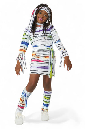 Neon Girl Mummy Child Costume