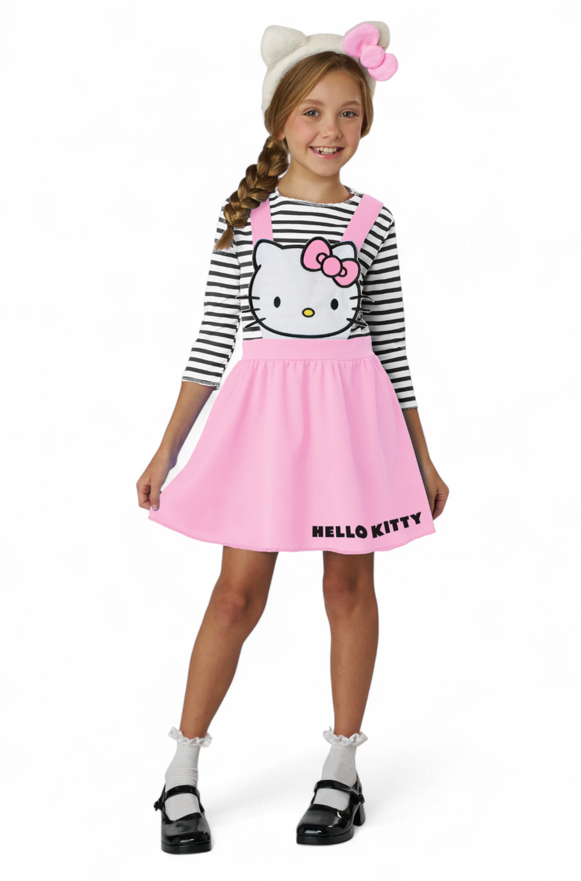 Hello Kitty Pink Overall Dress Child Costume Medium Hello Kitty Pink Overall Dress Child Costume Medium