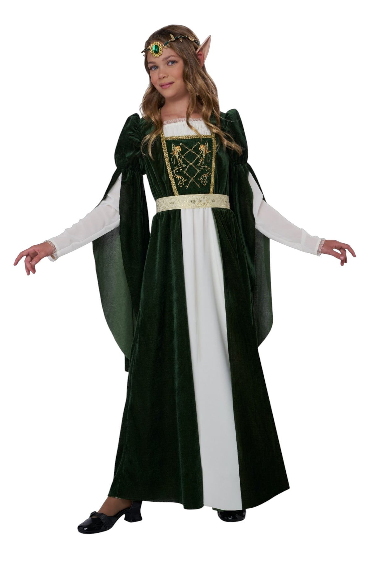 Elven Renaissance Princess Child Costume (Green)