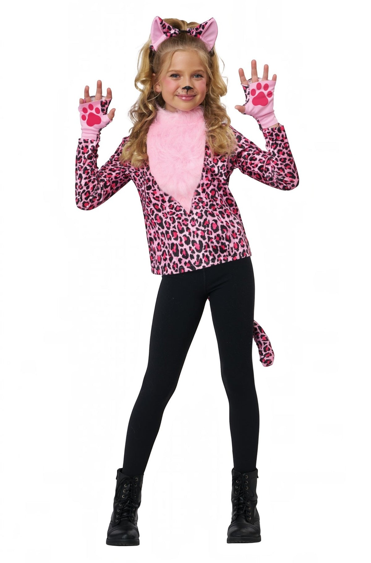 Pink Leopard Child Costume Dress-Up Set
