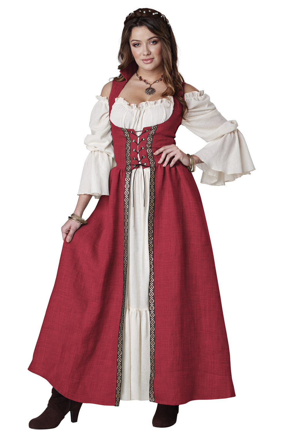 Medieval Overdress Adult Costume (Red) Medieval Overdress Adult Costume (Red)