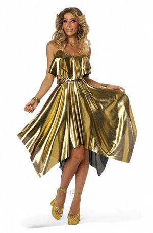 Gold 70's Disco Dress Adult Costume