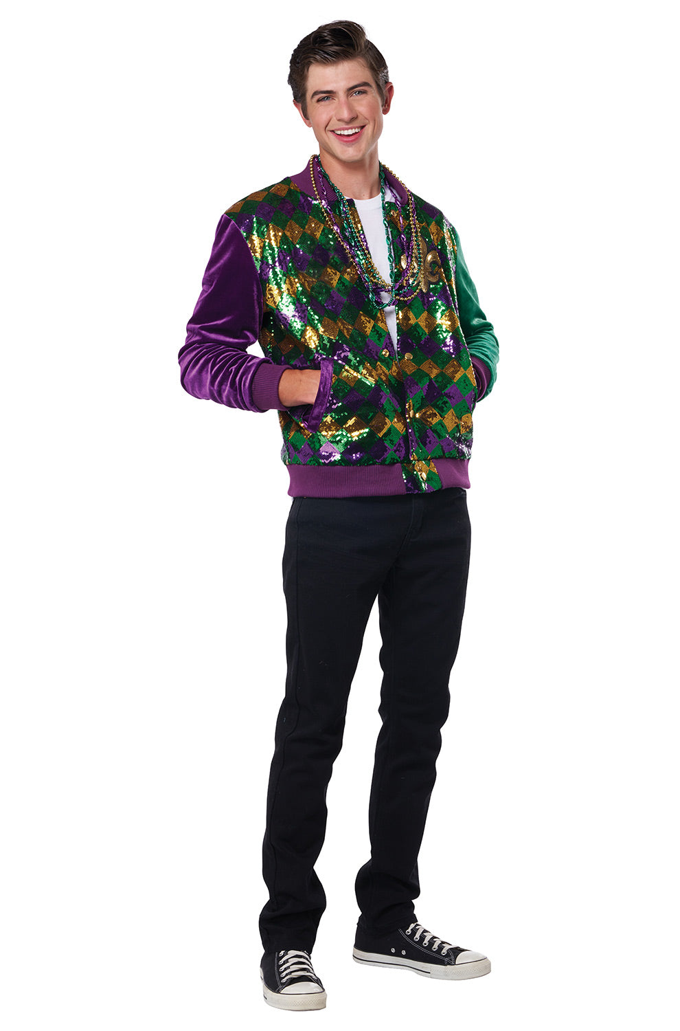 Mardi Gras Varsity Jacket Adult Costume