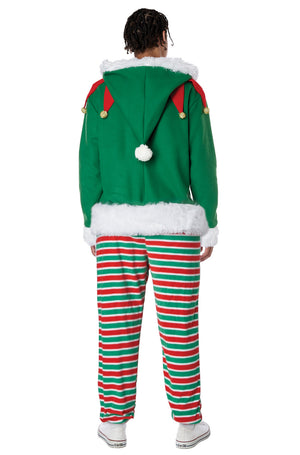 Elf Fleece Jumpsuit Adult Costume