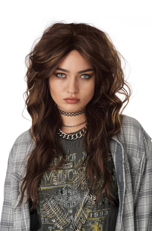 90'S Grunge Rocker Adult Wig (Brunette)