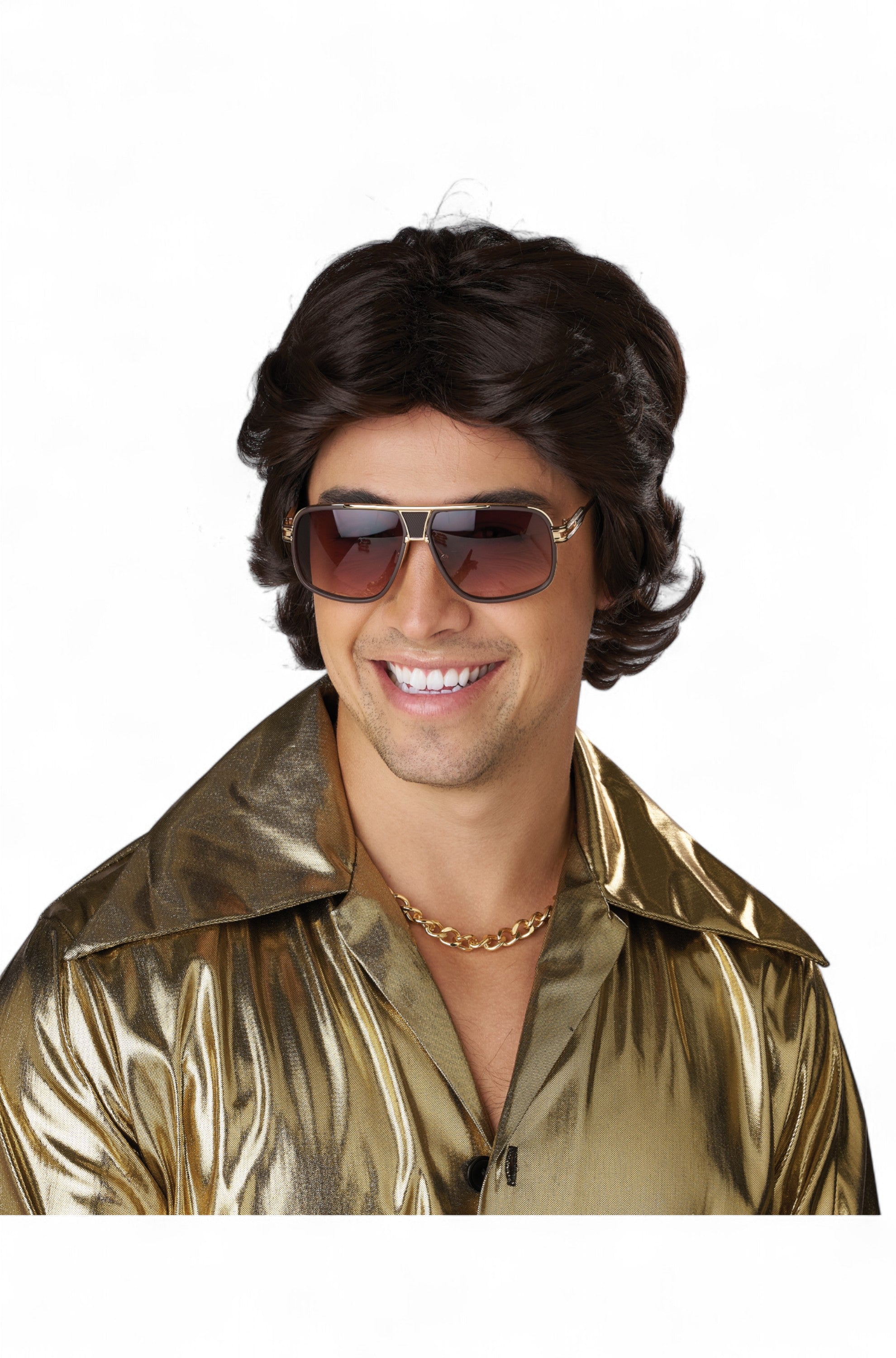 70's Feathered & Flashy Adult Wig