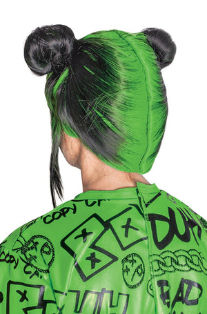 Billie Eilish Double Bun Adult Wig (Green) Standard