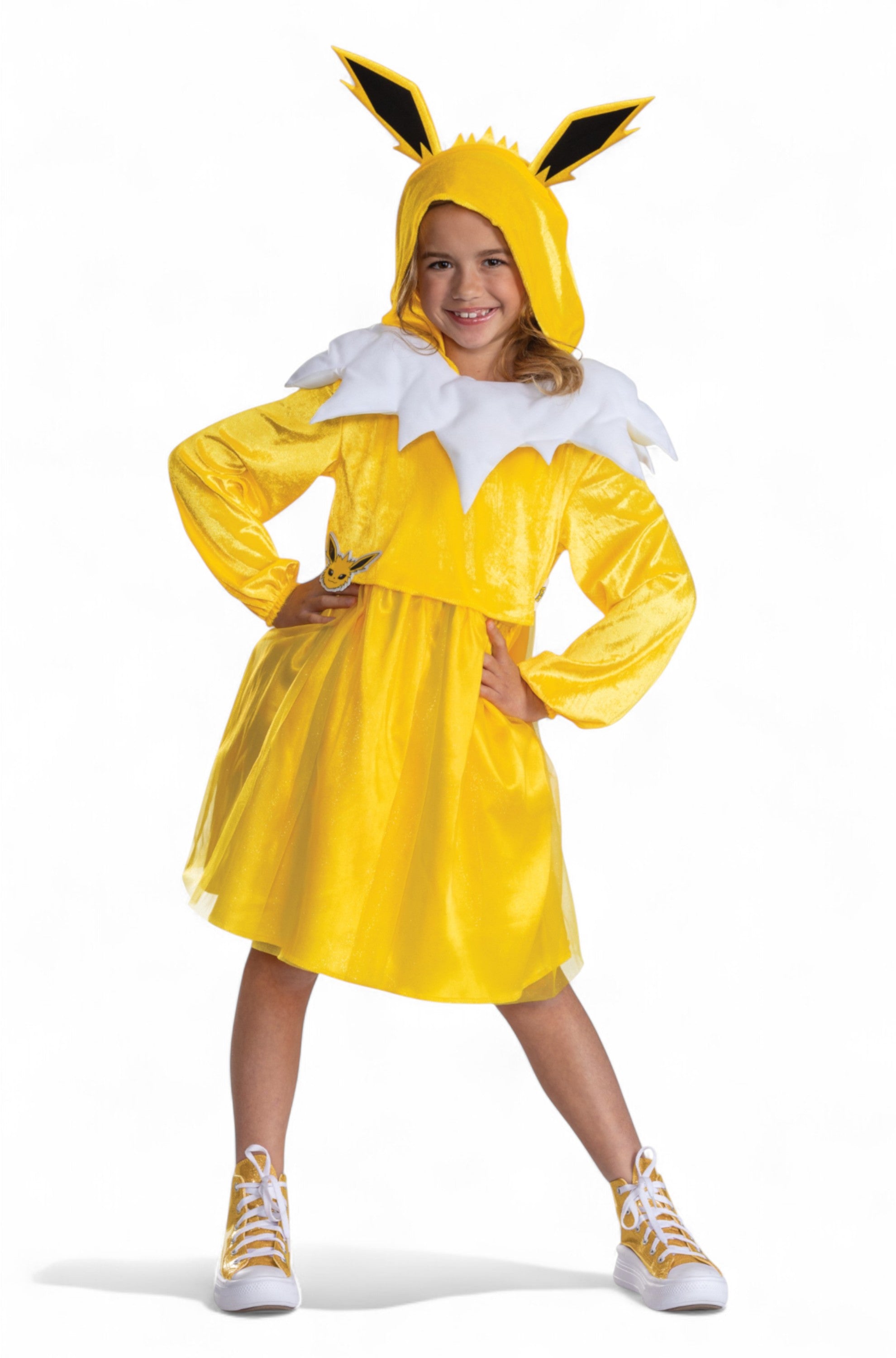 yellow dress for pikachu costume Kids Pokémon Jolteon Hooded Dress Costume Medium 7-8
