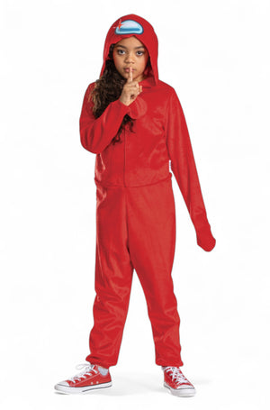 Red Impostor Hooded Jumpsuit Classic Child Costume