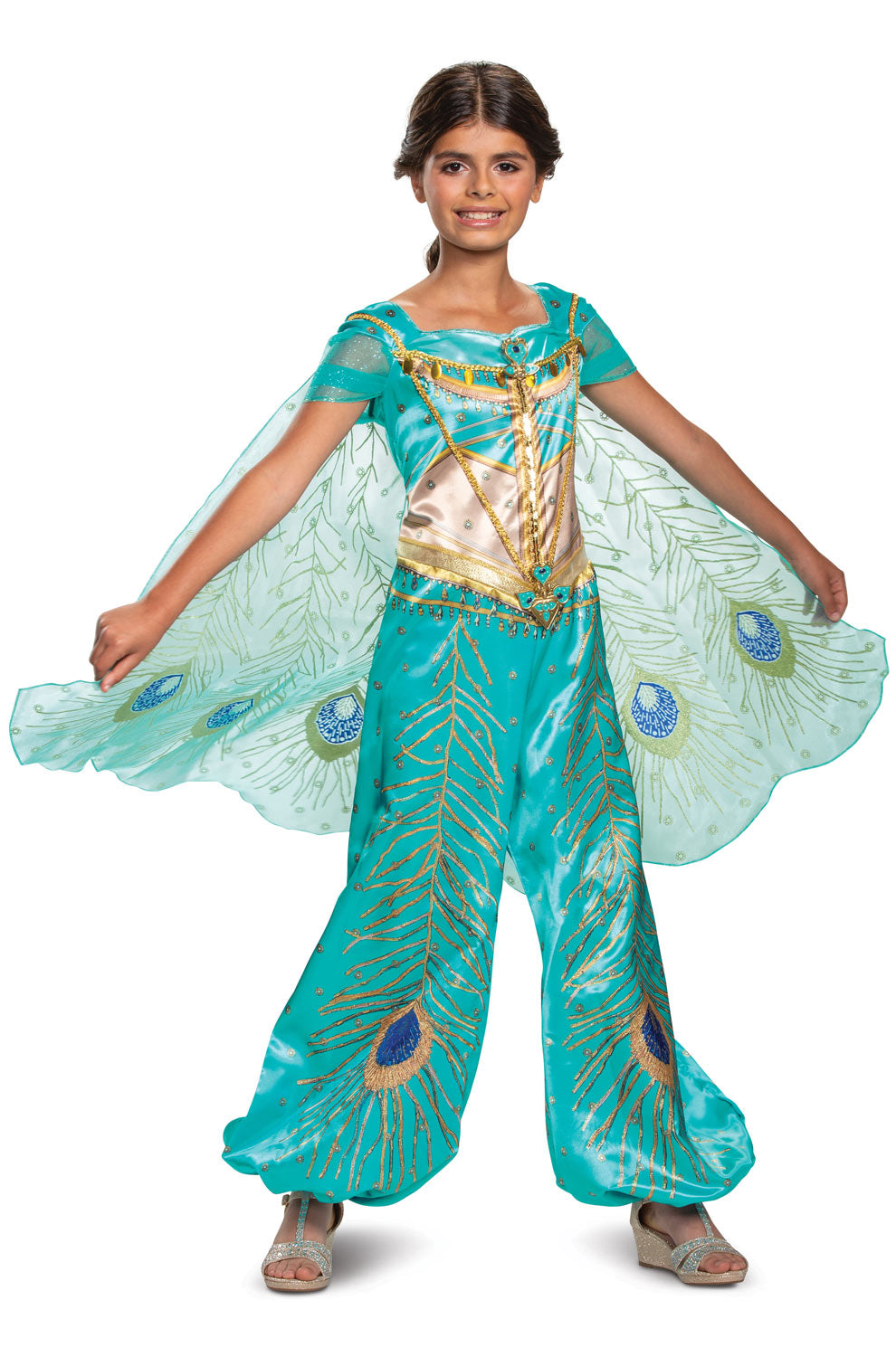 princess jasmine dress up costume Teal Deluxe Child Color:Gold ~ Black ASOS Design - Drop this Princess Jasmine Costume Semi Annual Sale 2025