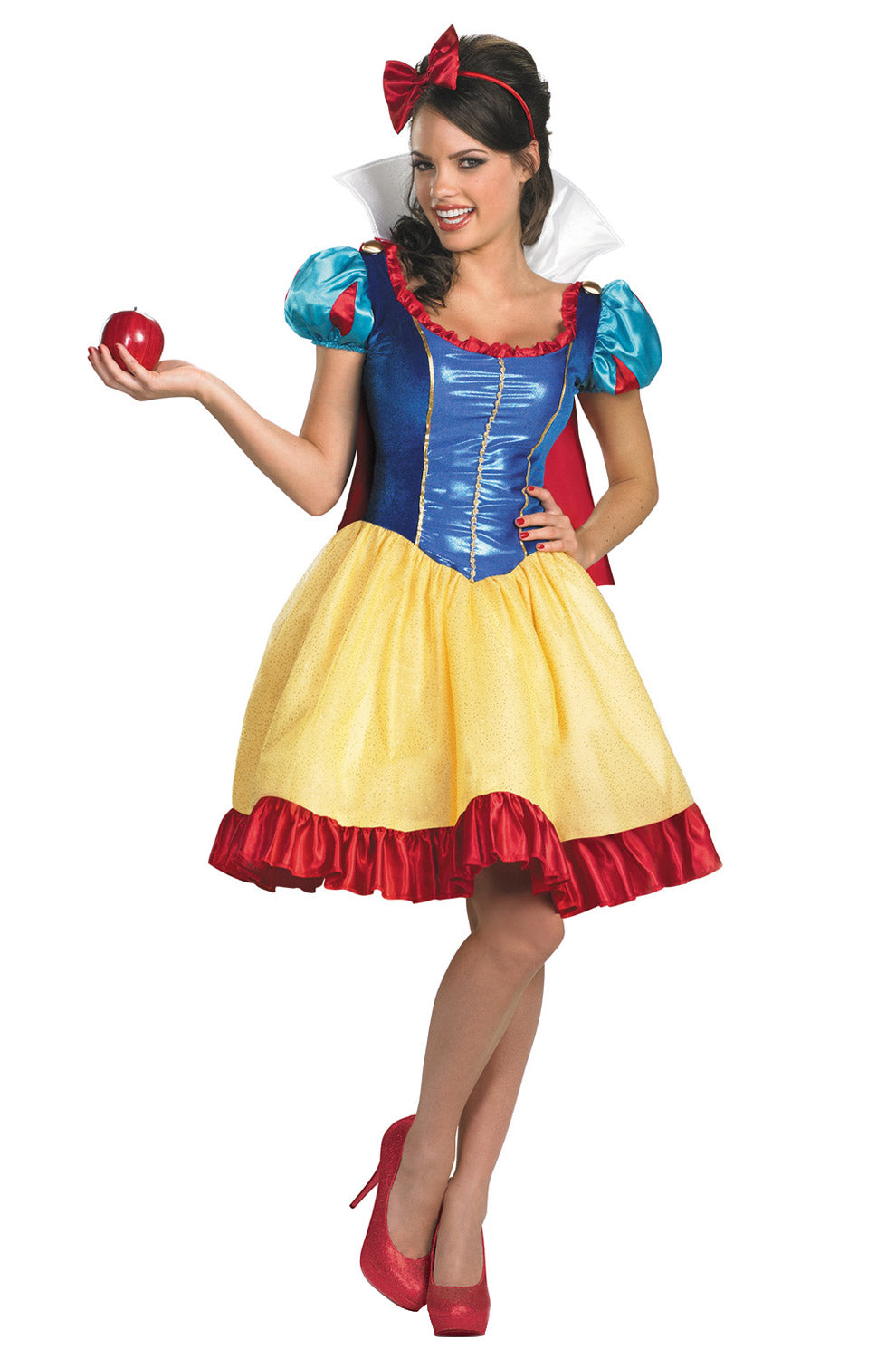 strapless open back dress Deluxe Sassy Snow White Adult Costume