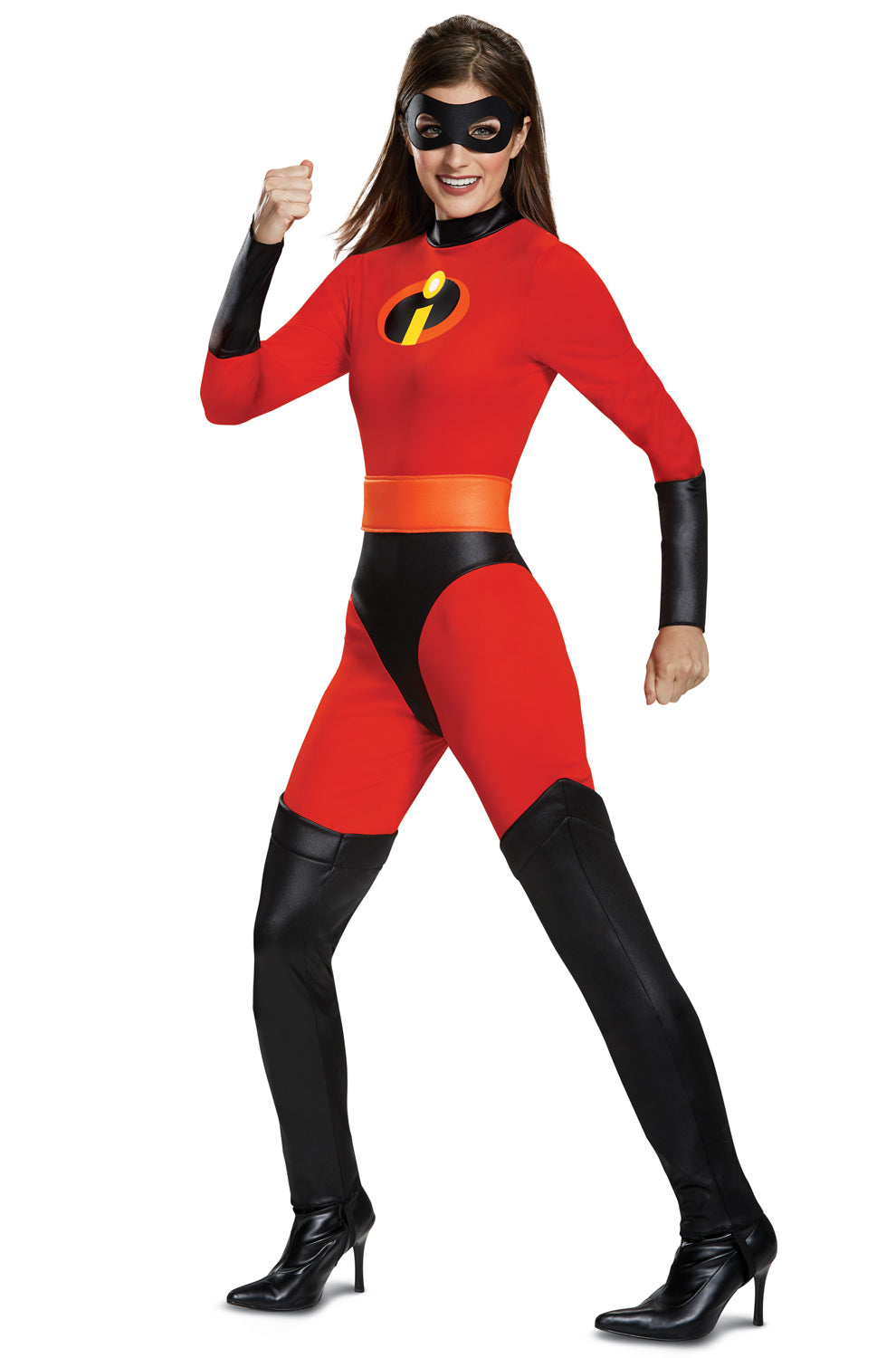 superhero dress up adults Disguise Women's Mrs Incredible Classic Costume, Black/Red, L