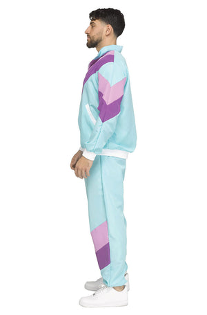 Cool Blue 80's Track Suit Adult Costume