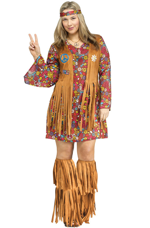 Peace and Love Hippie Plus Size Costume