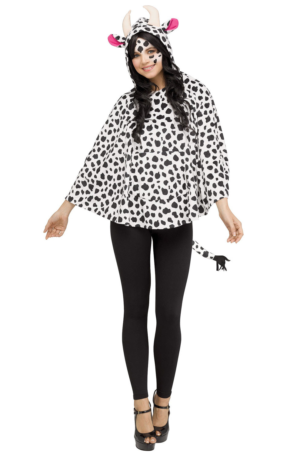 Cow Hooded Poncho Adult Costume