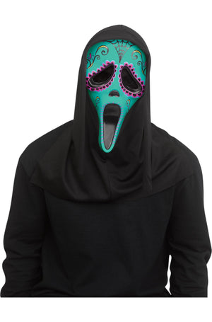 Day of the Dead Ghost Face Adult Mask (Turquoise)