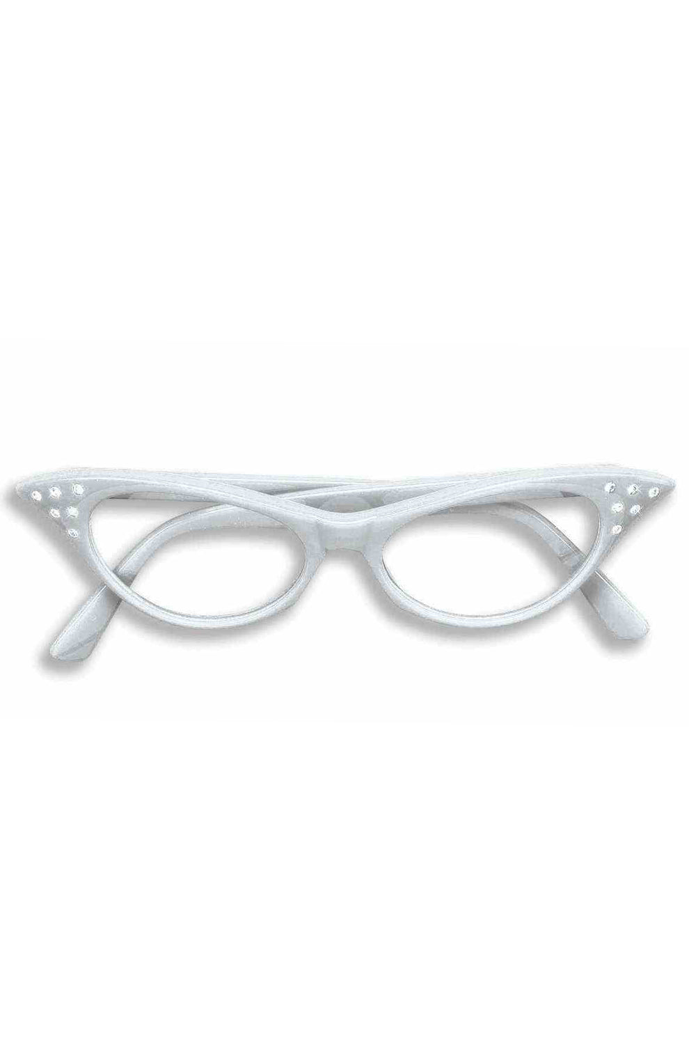 50's Rhinestone Glasses (White)
