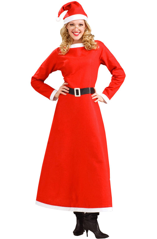 womens christmas santa dress Amazon.com: Toulite 4 Pcs Women Santa Suit Costume Christmas Suit Mrs. Claus Costume, Santa Hat, Striped Tights, Gloves for Adult(Small) : Clothing, Shoes & Jewelry