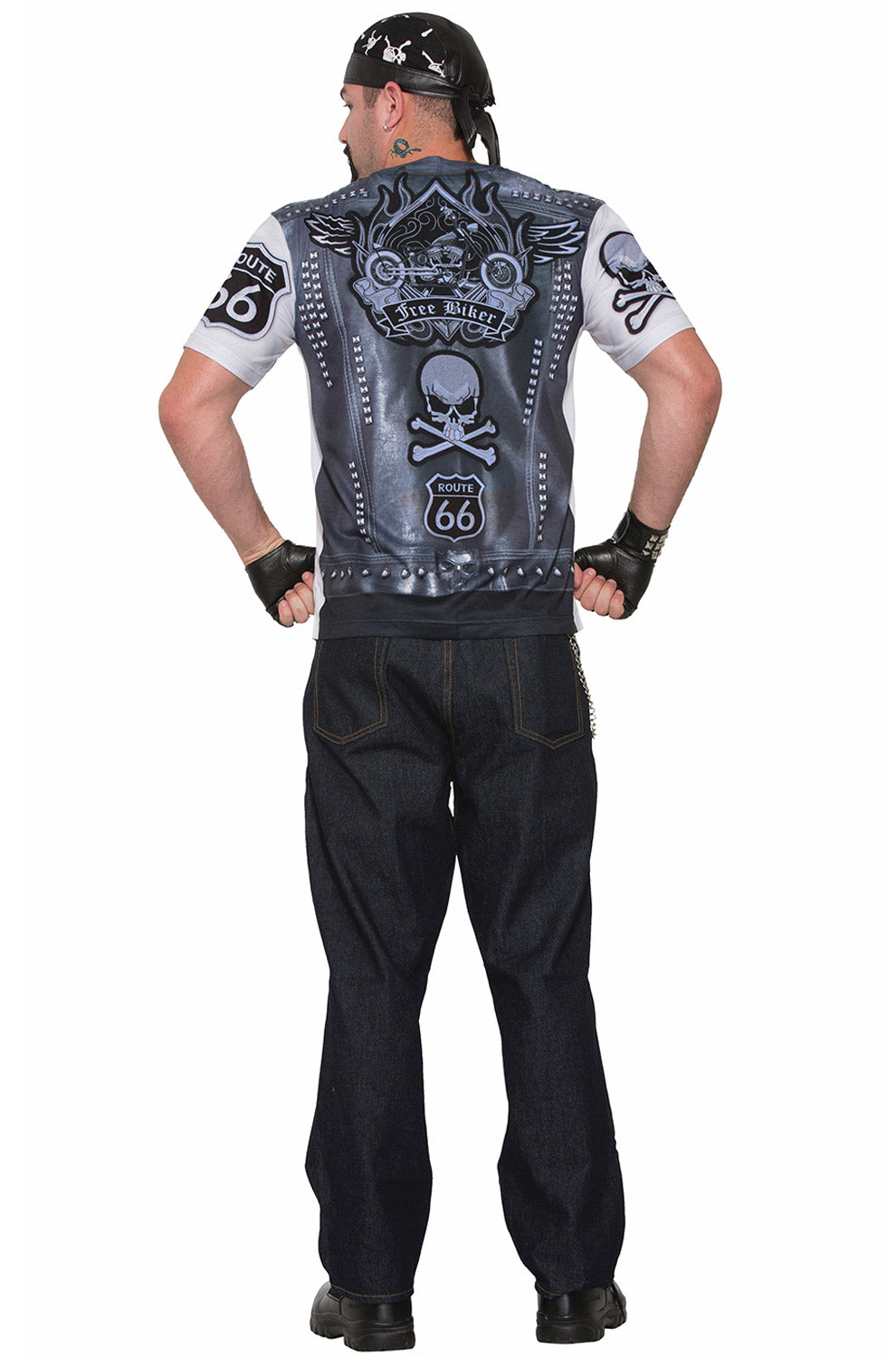Biker Man Shirt Adult Costume (Medium)