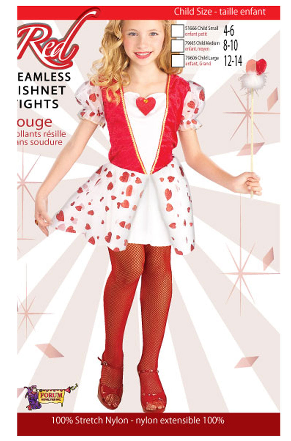 Red Child Fishnet Tights (Large)