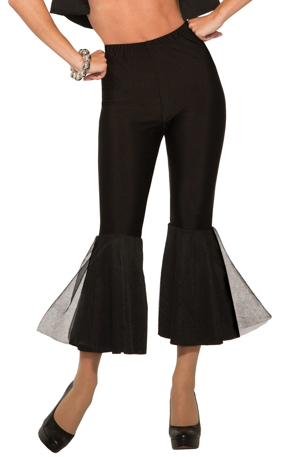 Black Disco Crop Bell Bottoms