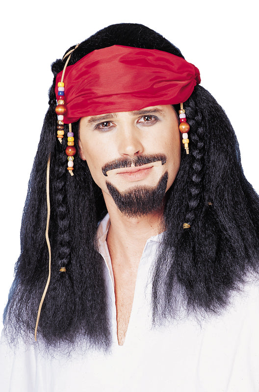Buccaneer Wig with Bandana (Black)