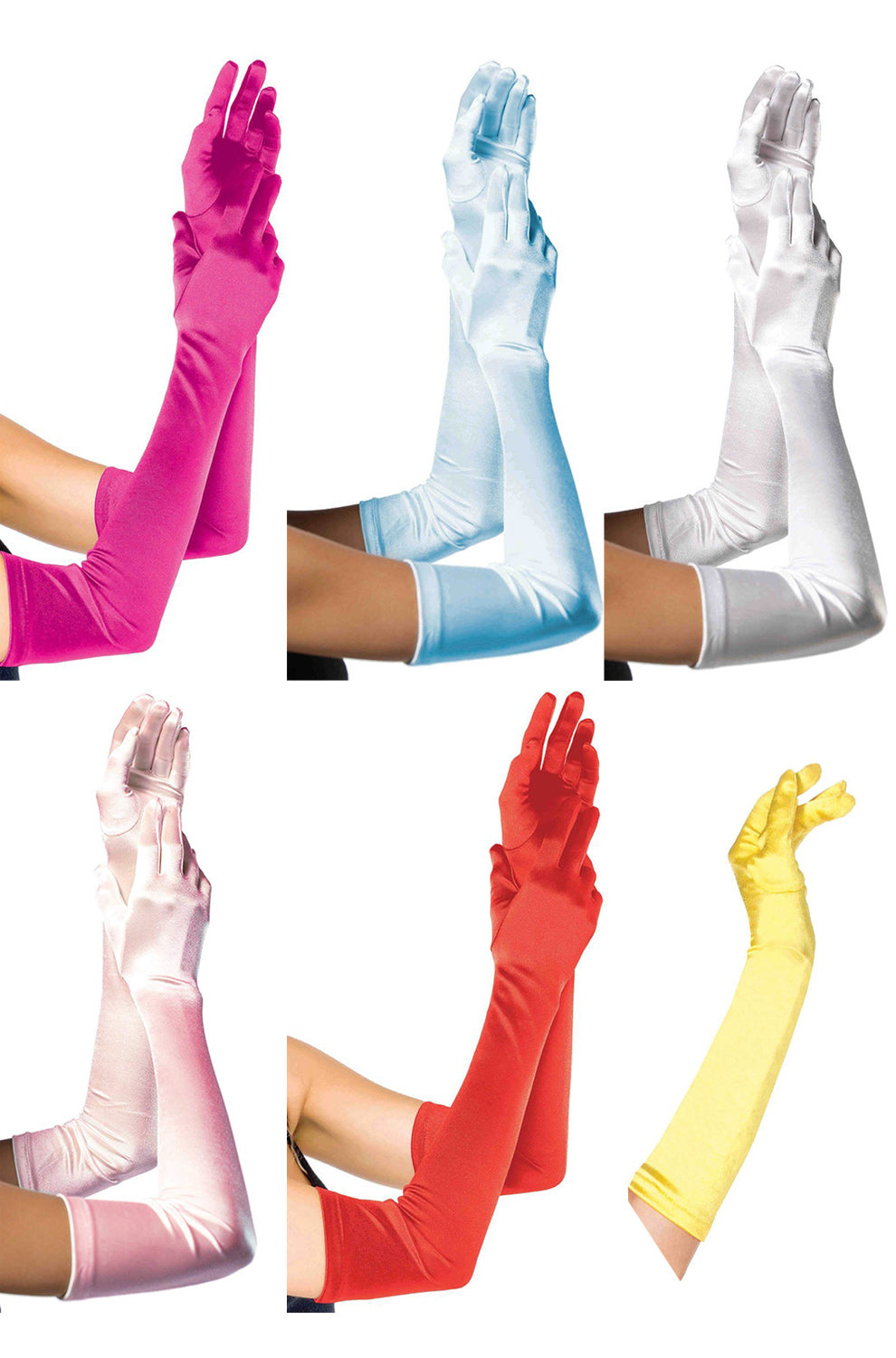 Extra Long Satin Gloves Accessory
