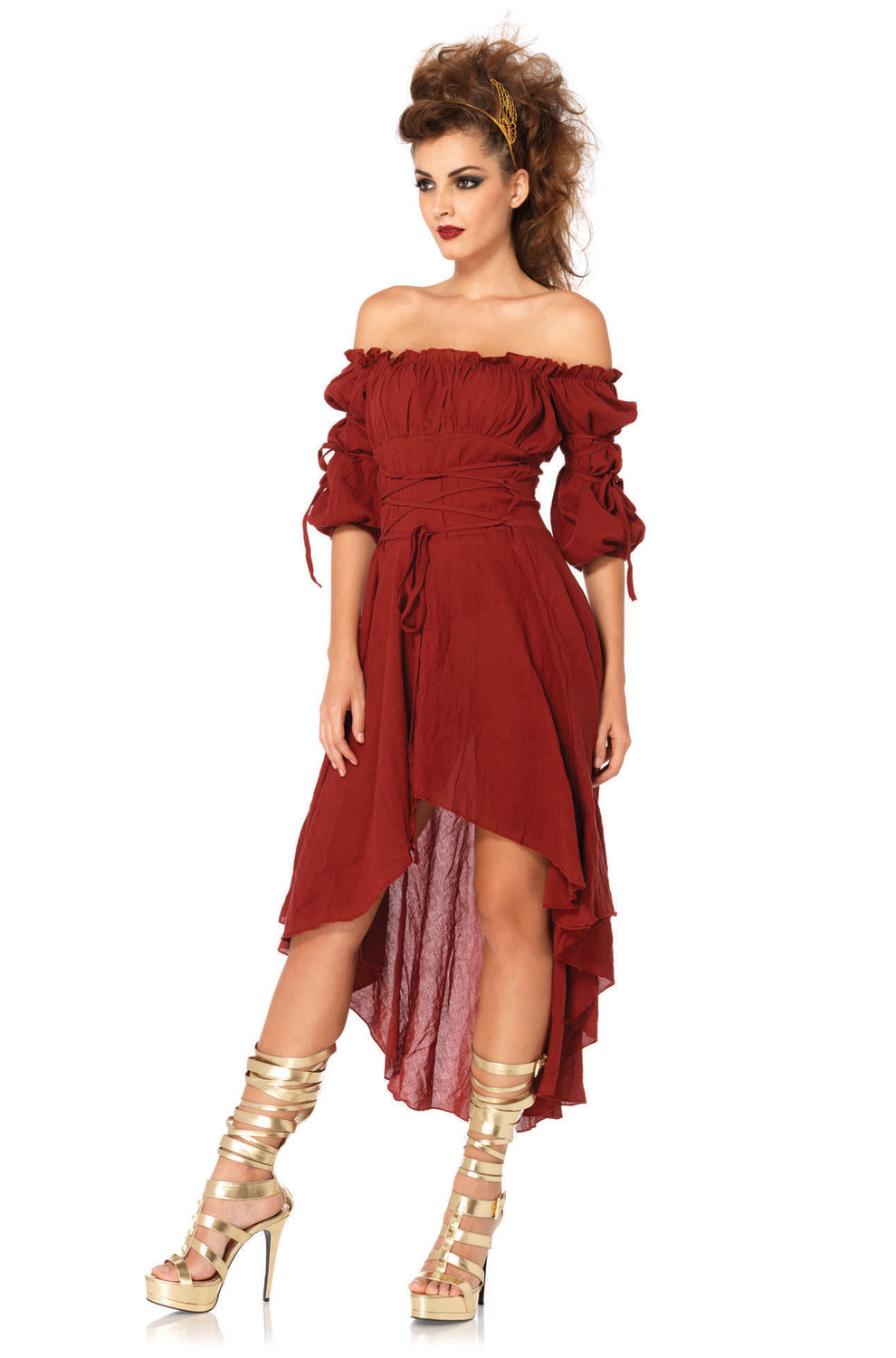 burgundy peasant dress Adult Burgundy Peasant Dress