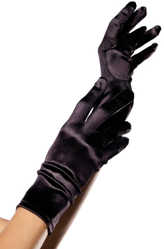 Wrist Length Satin Gloves