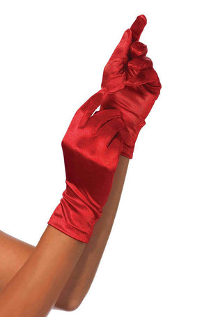 Wrist Length Satin Gloves