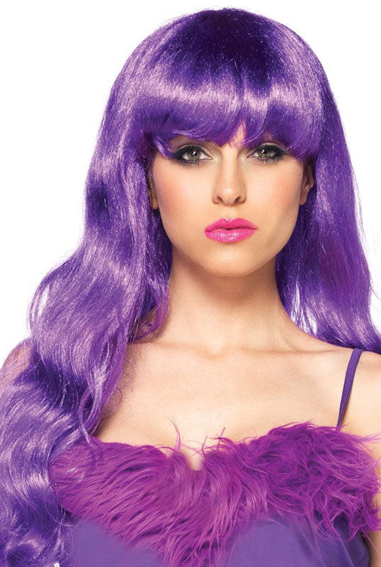 purple wig fancy dress Costume Wig for Women Halloween Evil Curly Cosplay Party Accessories