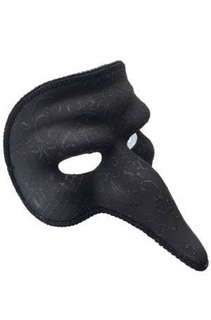 Venetian Filigree Zanni Mask (Black)