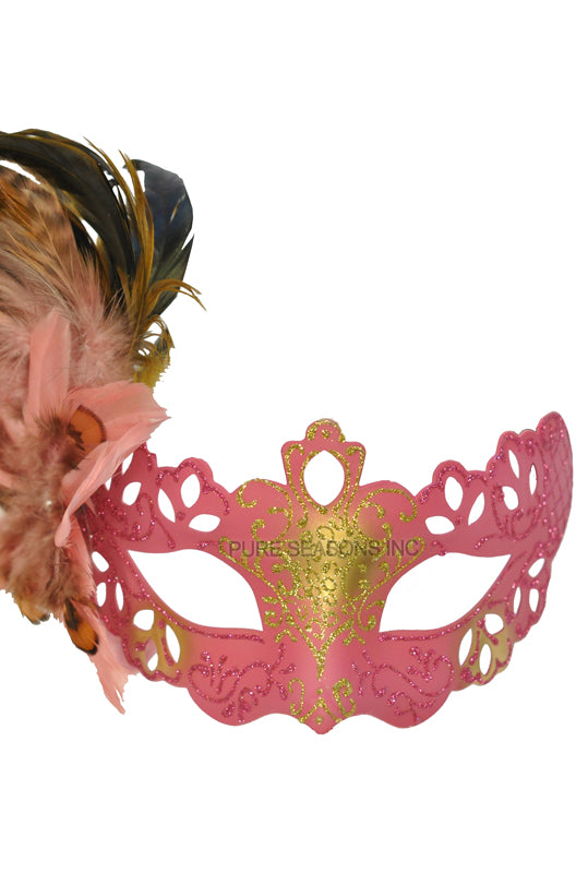 Lady Bella Venetian Mask (Pink)