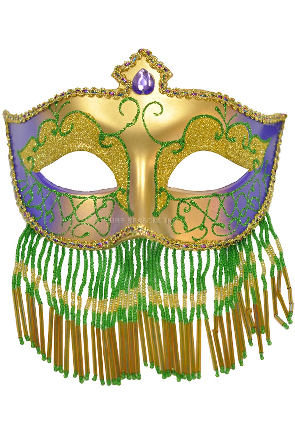 Mardi Gras Veil Mask (Gold)