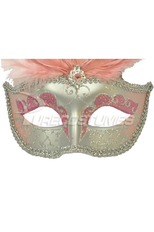 Colombina Festa Venetian Mask (Pink)