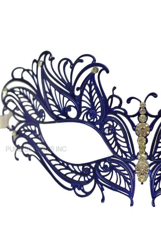 Mystique Winged Venetian Mask (Blue)