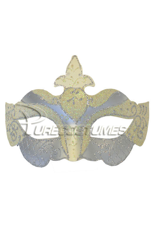 Colombina Fleur Venetian Mask (Silver)