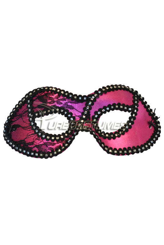 Mysterious Lace Masquerade Eye Mask (Hot Pink) – Pure Costumes
