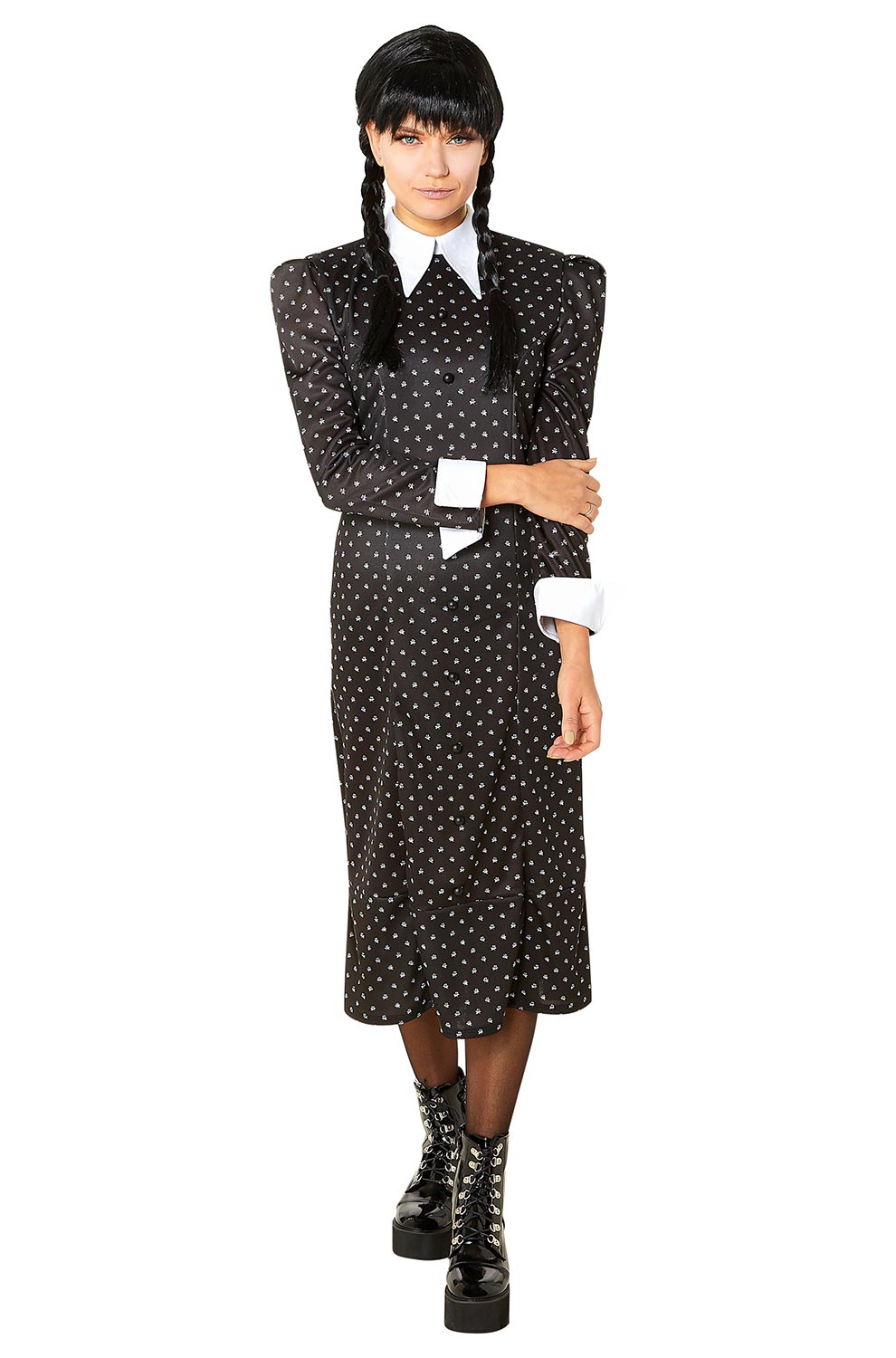wednesday dress costume The Addams Family Costumes for Halloween | MorphCostumes | MorphCostumes The fabric is soft jersey knit EOILFM Halloween Wednesday Addams Family