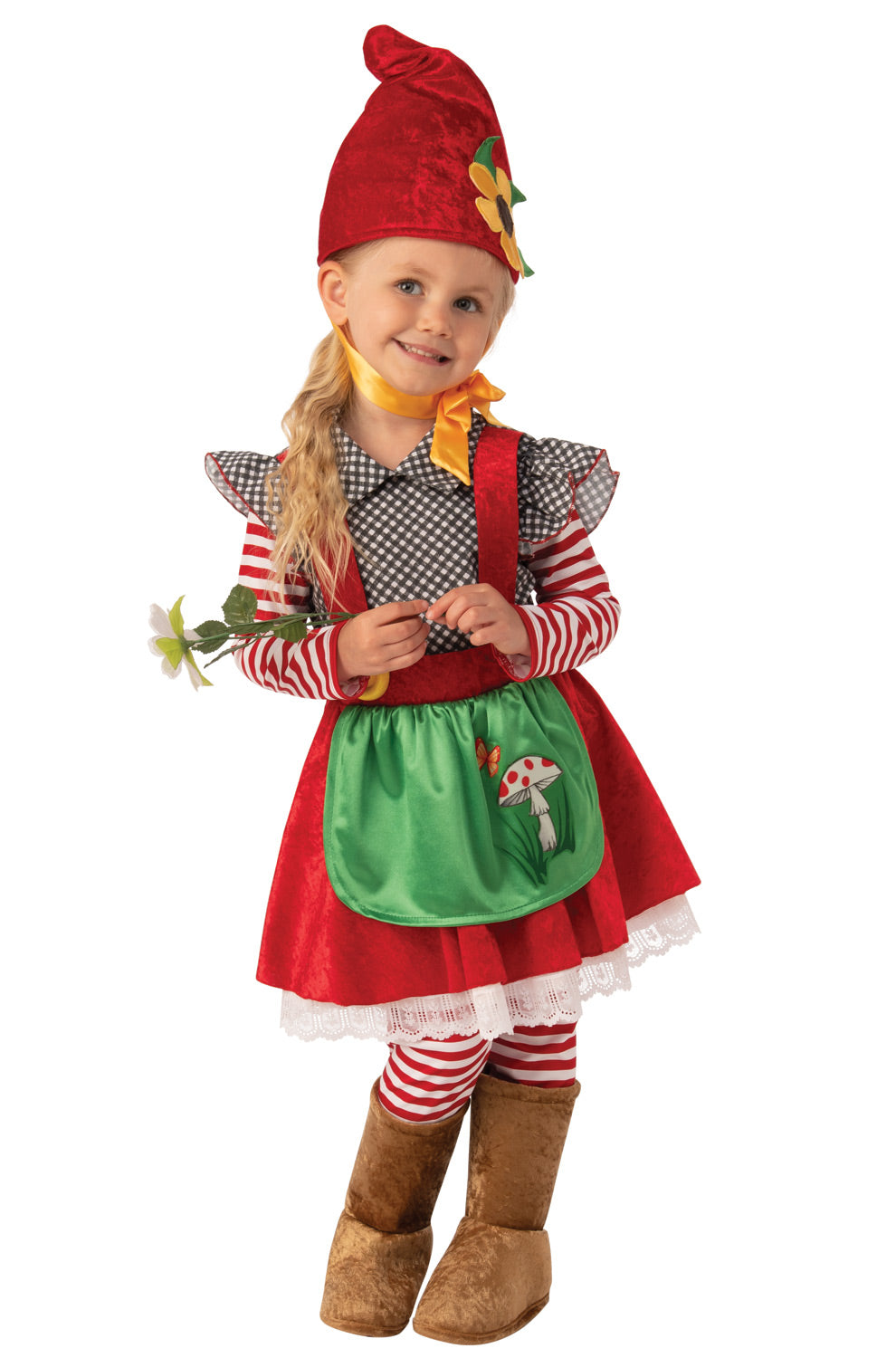 gnome christmas dress Christmas gnomes with hearts midi dress with pockets, Gnome holiday dress for Christmas Eve, Red and Blue Gnome for Christmas Day