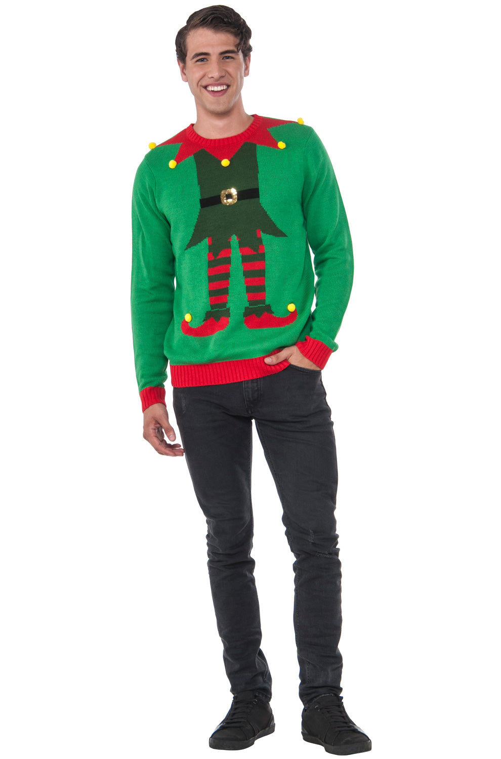 Green Elf Sweater Adult Costume