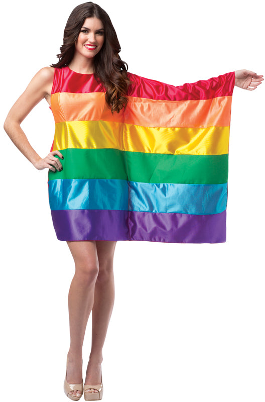 rainbow color dress for ladies Flag Dress