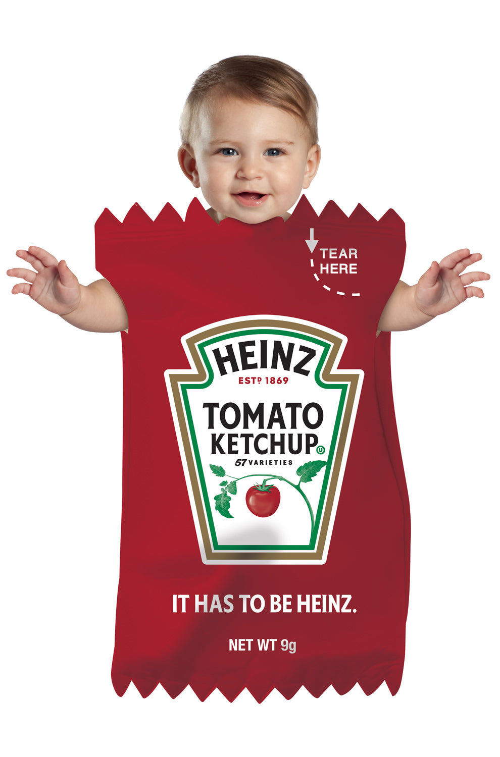 Red Heinz Ketchup Packet Bunting Infant Costume